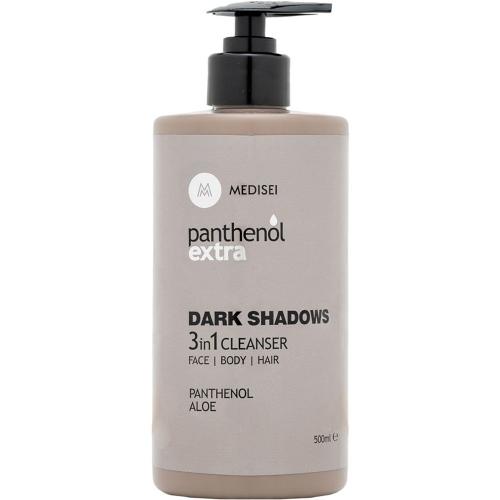 Medisei Panthenol Extra Dark Shadows 3in1 Cleanser Ανδρικό Αφρόλουτρο - Σαμπουάν για Πρόσωπο - Σώμα - Μαλλιά με Πικάντικα Αρώματα 500ml